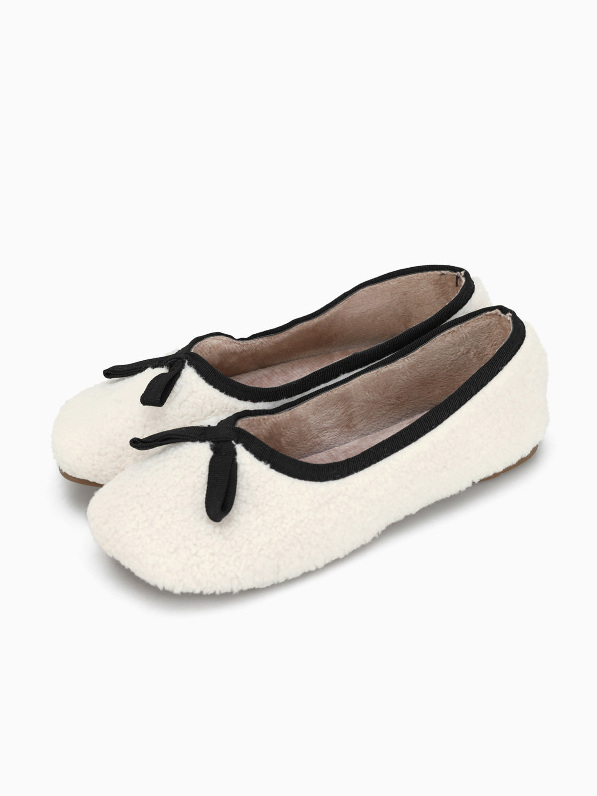 여자 플랫슈즈 LAP015 양털 리본 따뜻한 신발